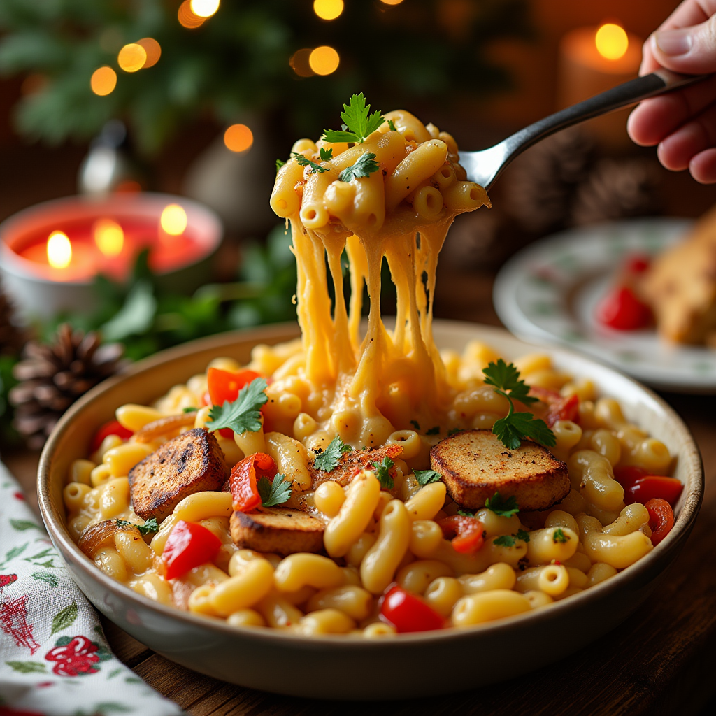 one pot fajita chicken mac and cheese dinner at hols